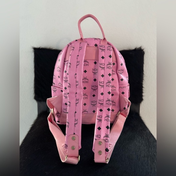 Pink MCM backpack visetos STUDS - Picture 5 of 12
